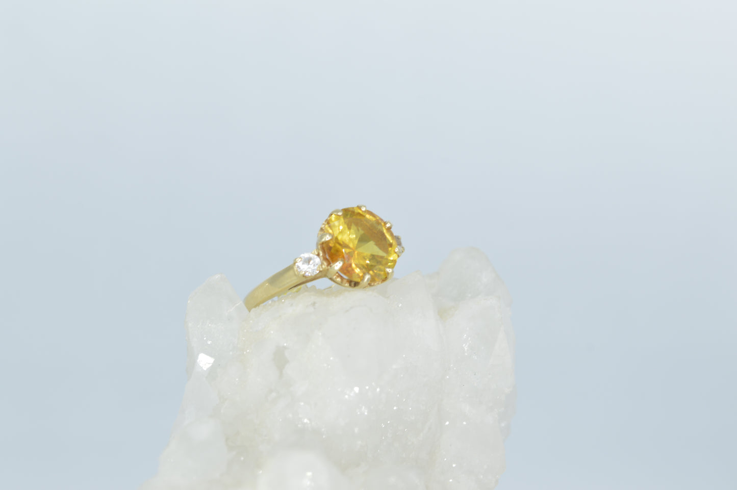 Diamond & Citrine Ring, 14k