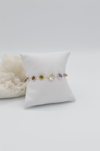 Multi-Gemstone Bracelet, 14k