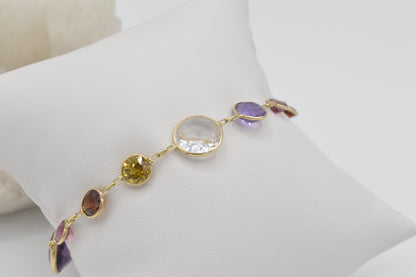 Multi-Gemstone Bracelet, 14k