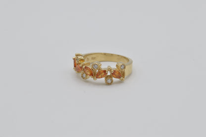 Orange Sapphire Band, 14k