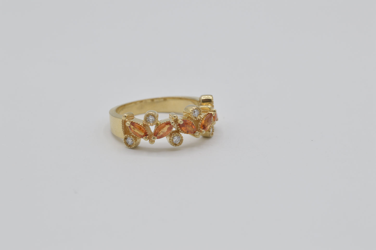 Orange Sapphire Band, 14k