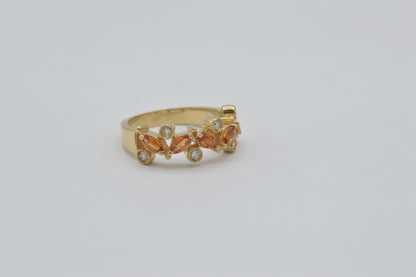 Orange Sapphire Band, 14k