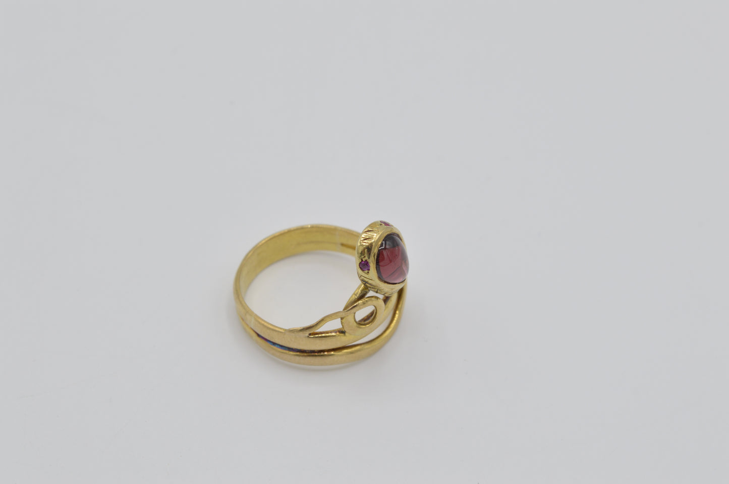 Gemstone Serpent Ring, 14k