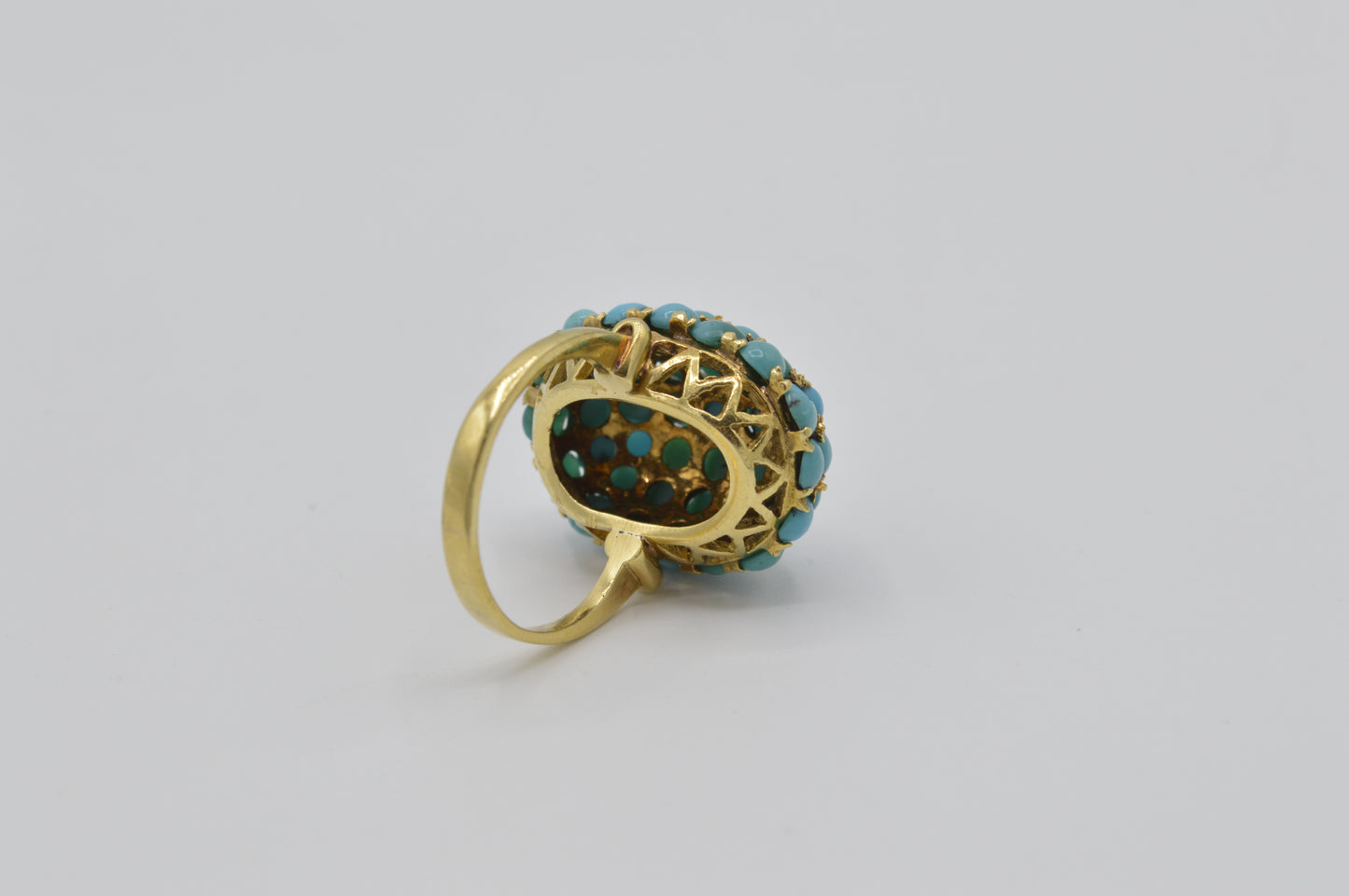 Turquoise Pillow Ring, 18k