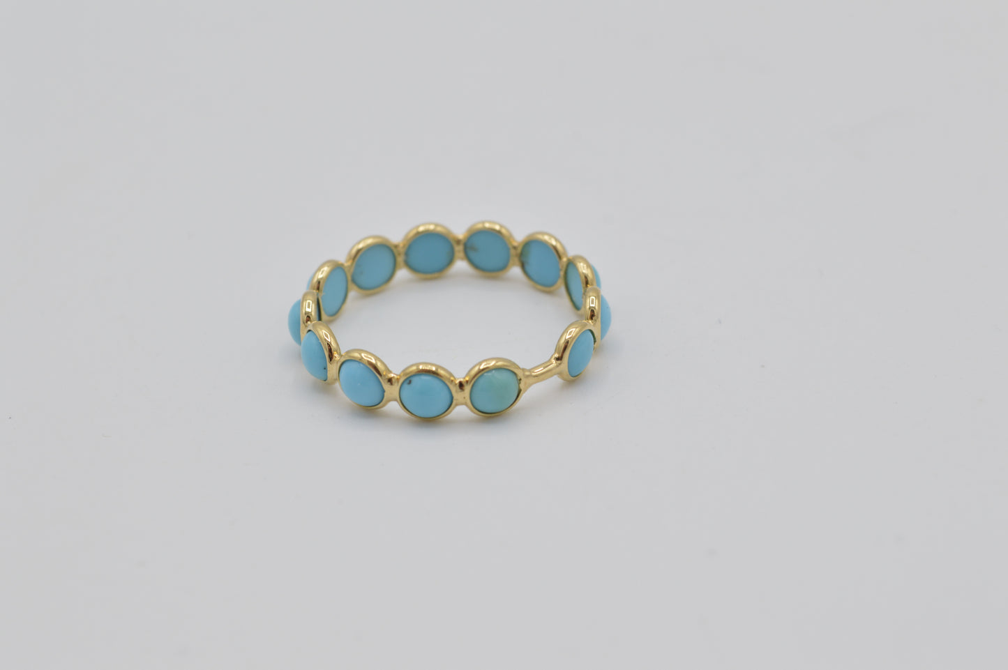 Turquoise Bubble Ring, 14k