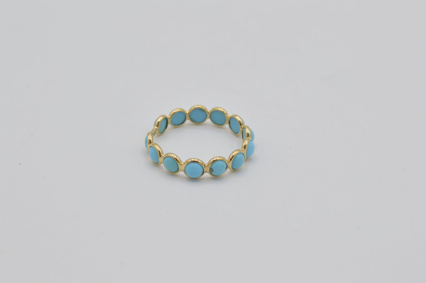 Turquoise Bubble Ring, 14k