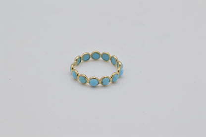 Turquoise Bubble Ring, 14k