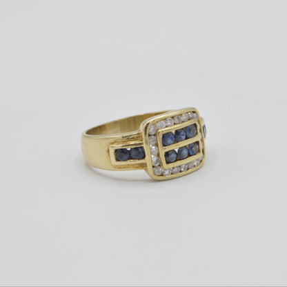 Sapphire Buckle Ring, 14k
