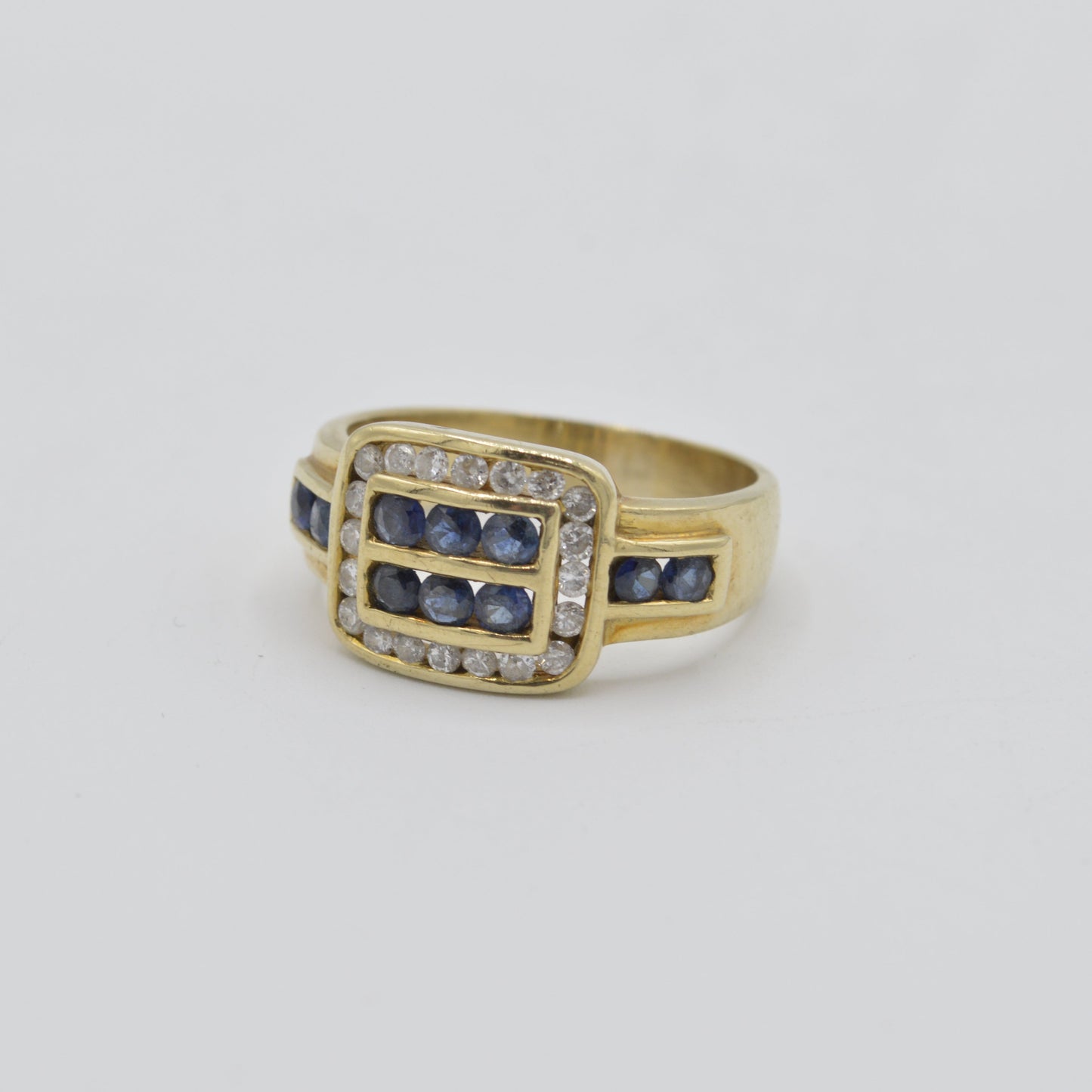 Sapphire Buckle Ring, 14k
