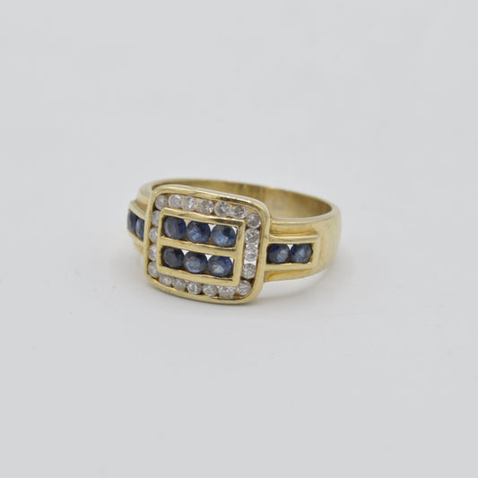 Sapphire Buckle Ring, 14k