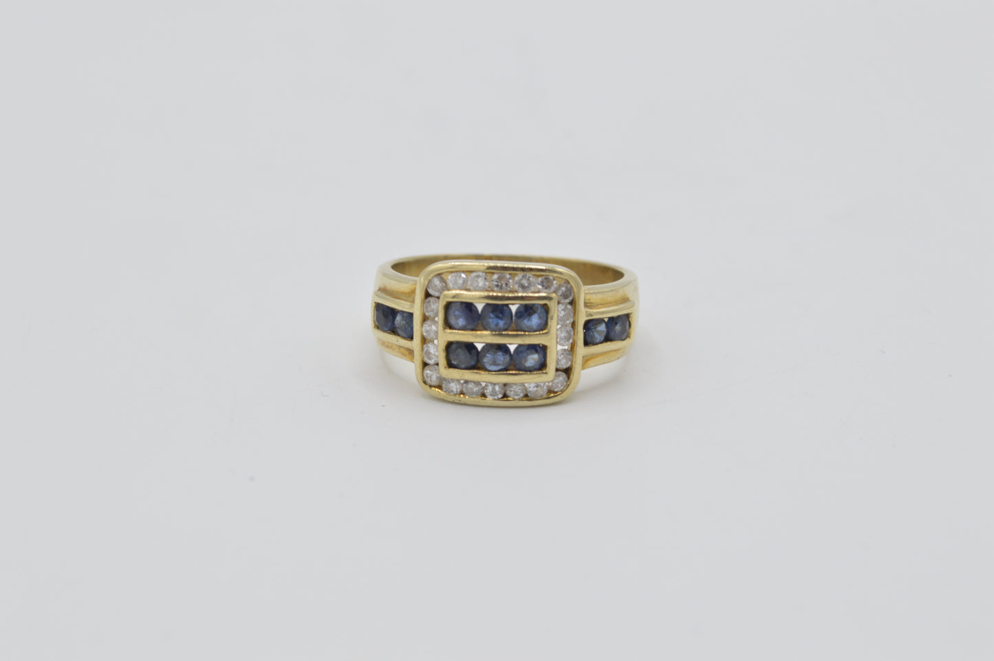 Sapphire Buckle Ring, 14k