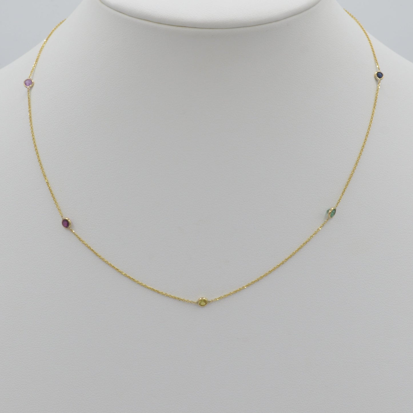 Rainbow Sapphire Necklace, 16"