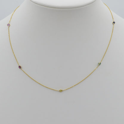 Rainbow Sapphire Necklace, 16"