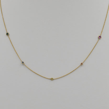Rainbow Sapphire Necklace, 18"