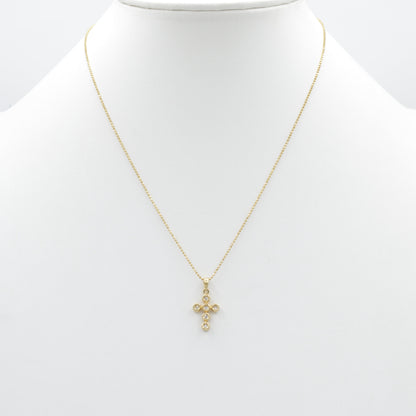 Dainty Bezel Diamond Cross