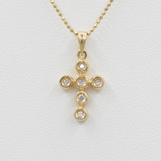 Dainty Bezel Diamond Cross