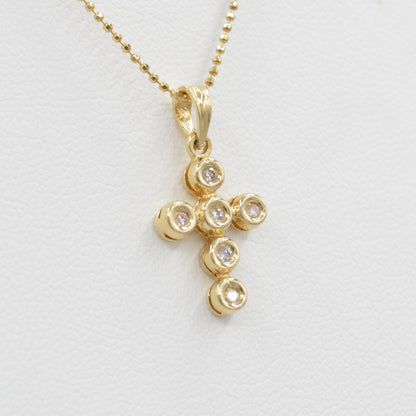 Dainty Bezel Diamond Cross