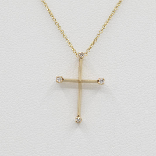 Simple Diamond Cross Necklace