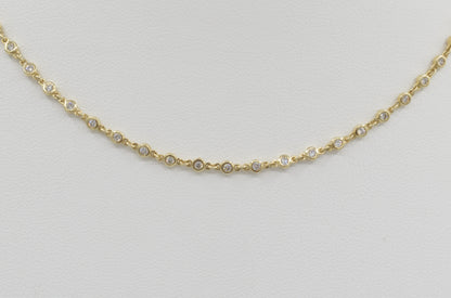 Full Diamond Bezel Necklace, 14k