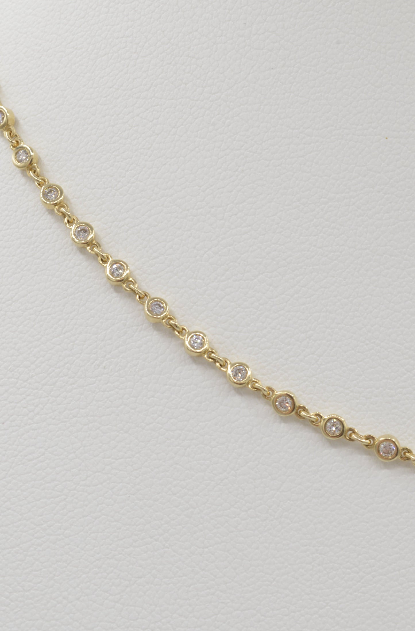 Full Diamond Bezel Necklace, 14k