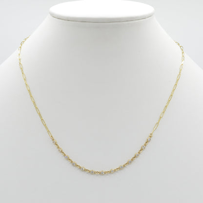 Bezel Diamond Paperclip Necklace
