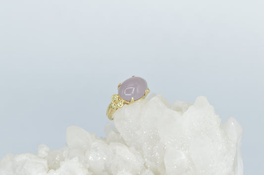 Grey Moonstone & Peridot Ring