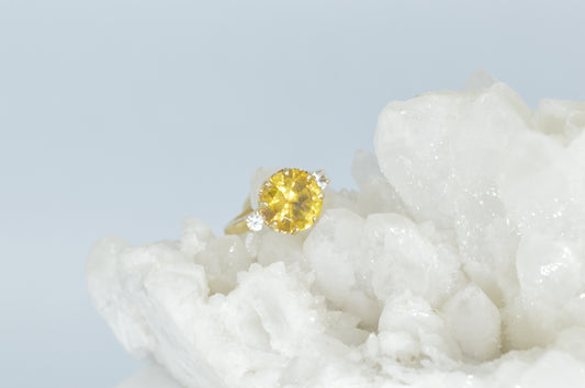 Diamond & Citrine Ring, 14k