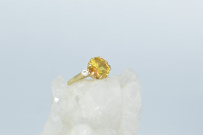 Diamond & Citrine Ring, 14k