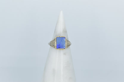 Black Opal Deco Ring