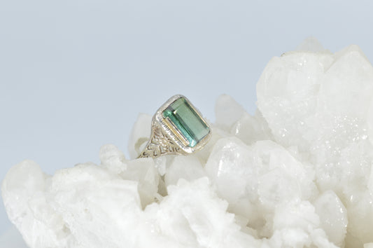 Tourmaline Art Deco Ring