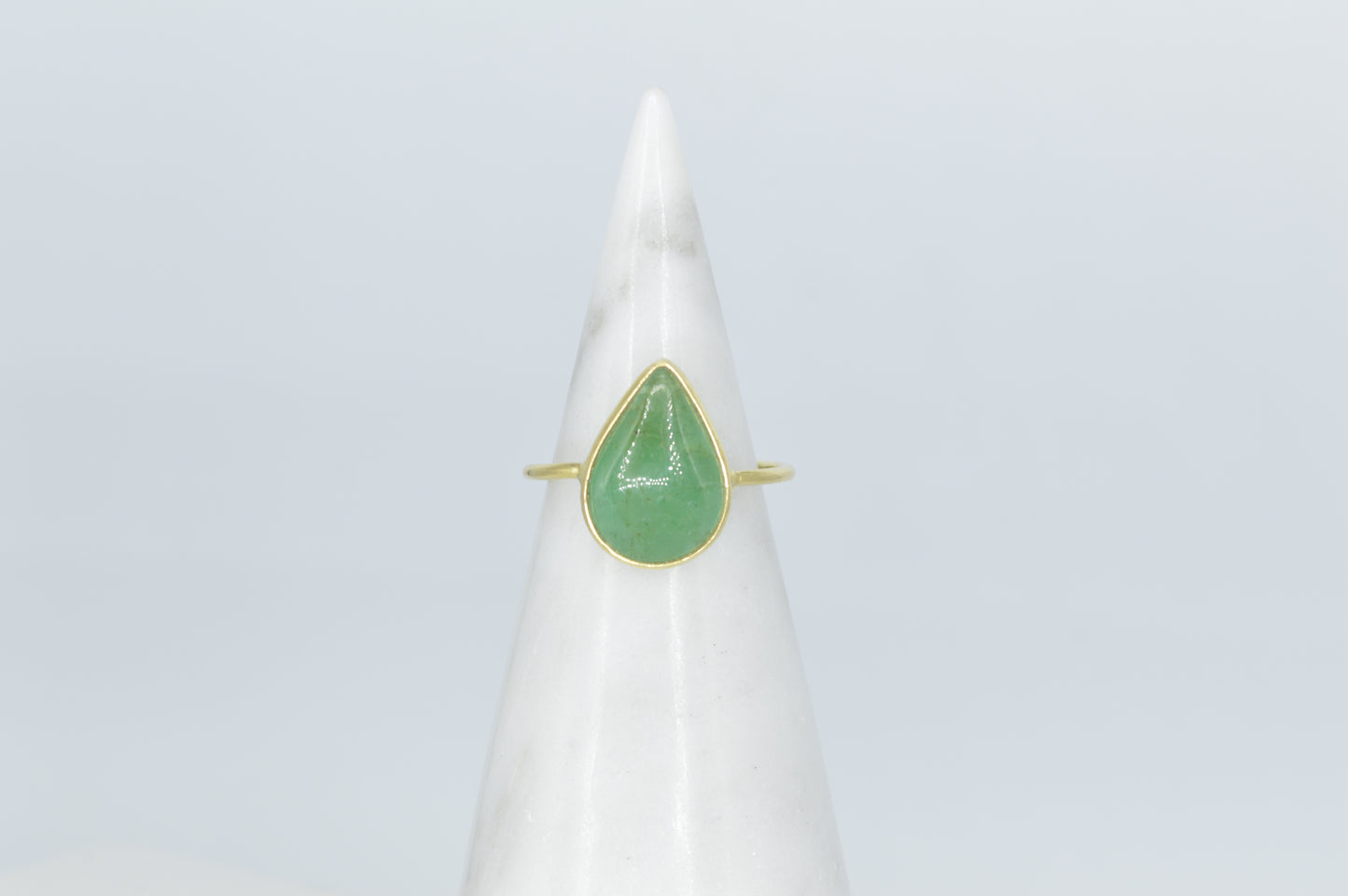 Emerald Teardrop Ring, 18k