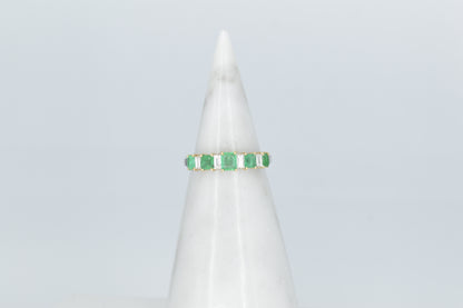 Emerald & Diamond Baguette Ring, 14k