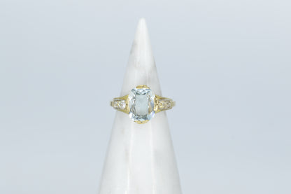 Aquamarine & Diamond Ring, 18k