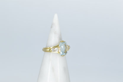 Aquamarine & Diamond Ring, 18k