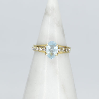 Aqua & Diamond Ring