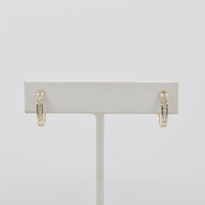 Classic Diamond Huggies, 14k