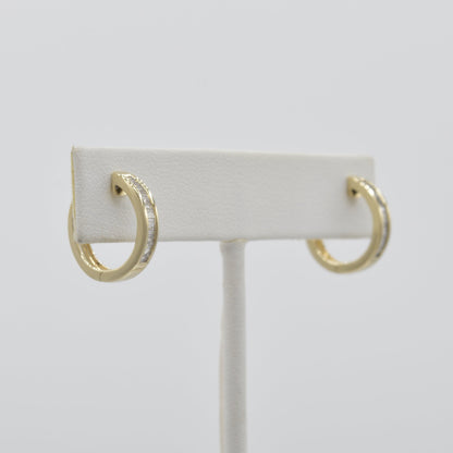 Classic Diamond Huggies, 14k