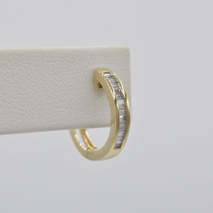 Classic Diamond Huggies, 14k
