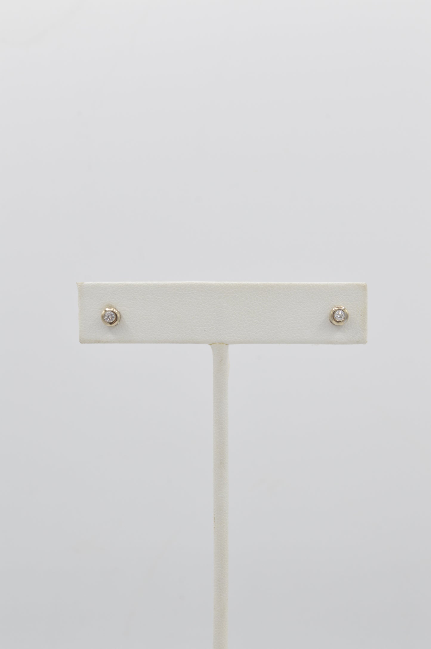 Diamond Bezel Studs, 14k