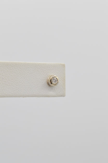 Diamond Bezel Studs, 14k