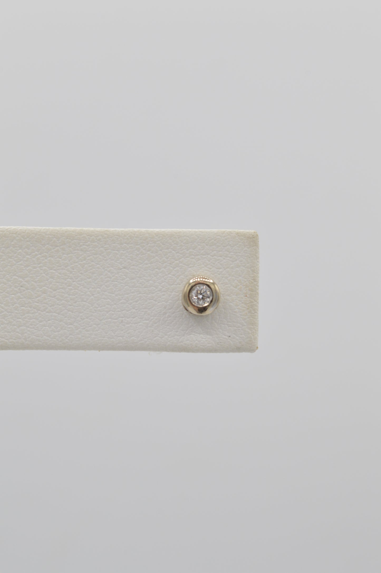 Diamond Bezel Studs, 14k