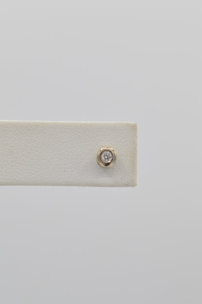 Diamond Bezel Studs, 14k