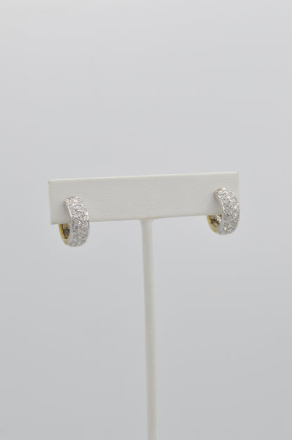 2tone Diamond Huggies, 18k