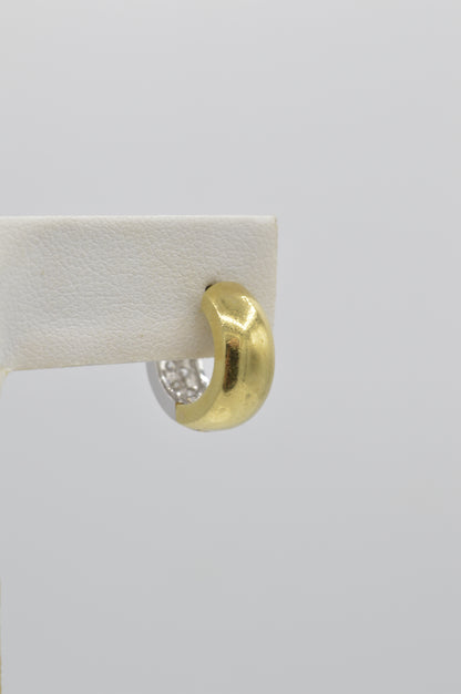 2tone Diamond Huggies, 18k