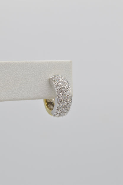 2tone Diamond Huggies, 18k