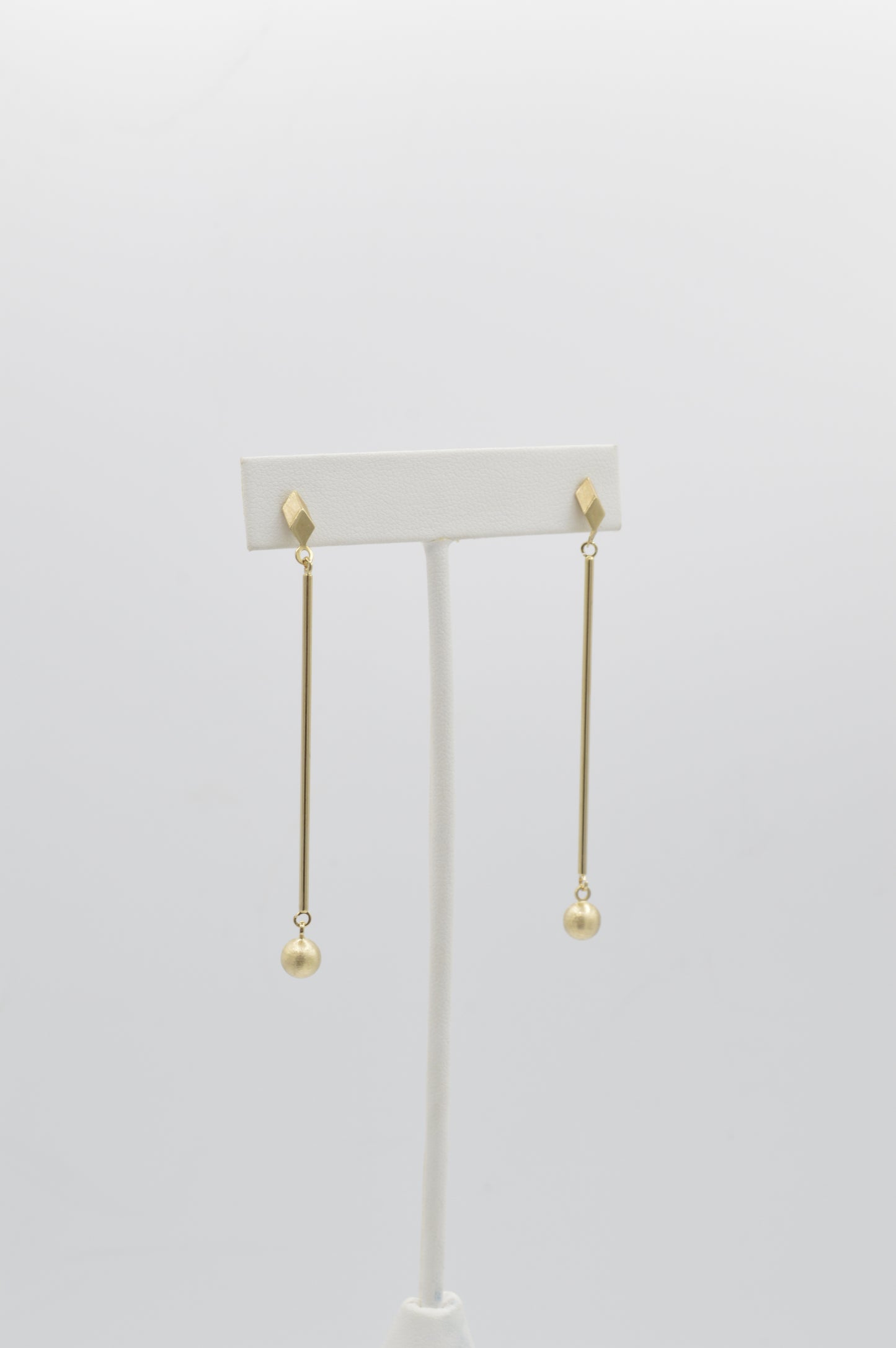 Brushed Drop Earrings, 14k