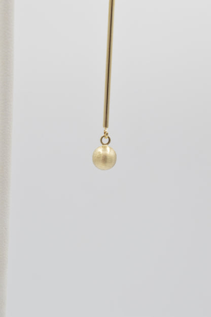 Brushed Drop Earrings, 14k