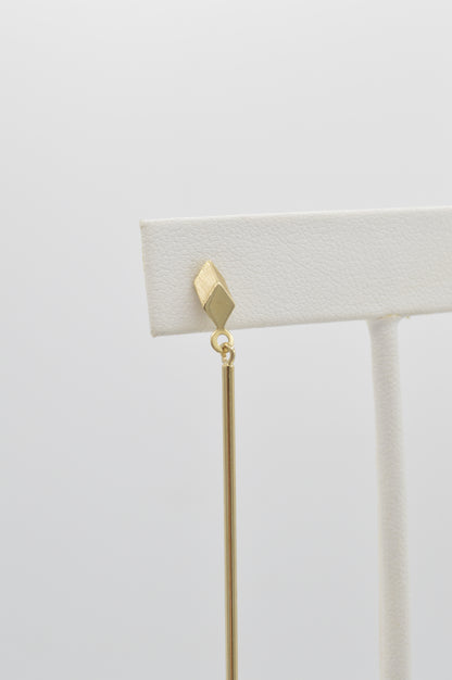 Brushed Drop Earrings, 14k