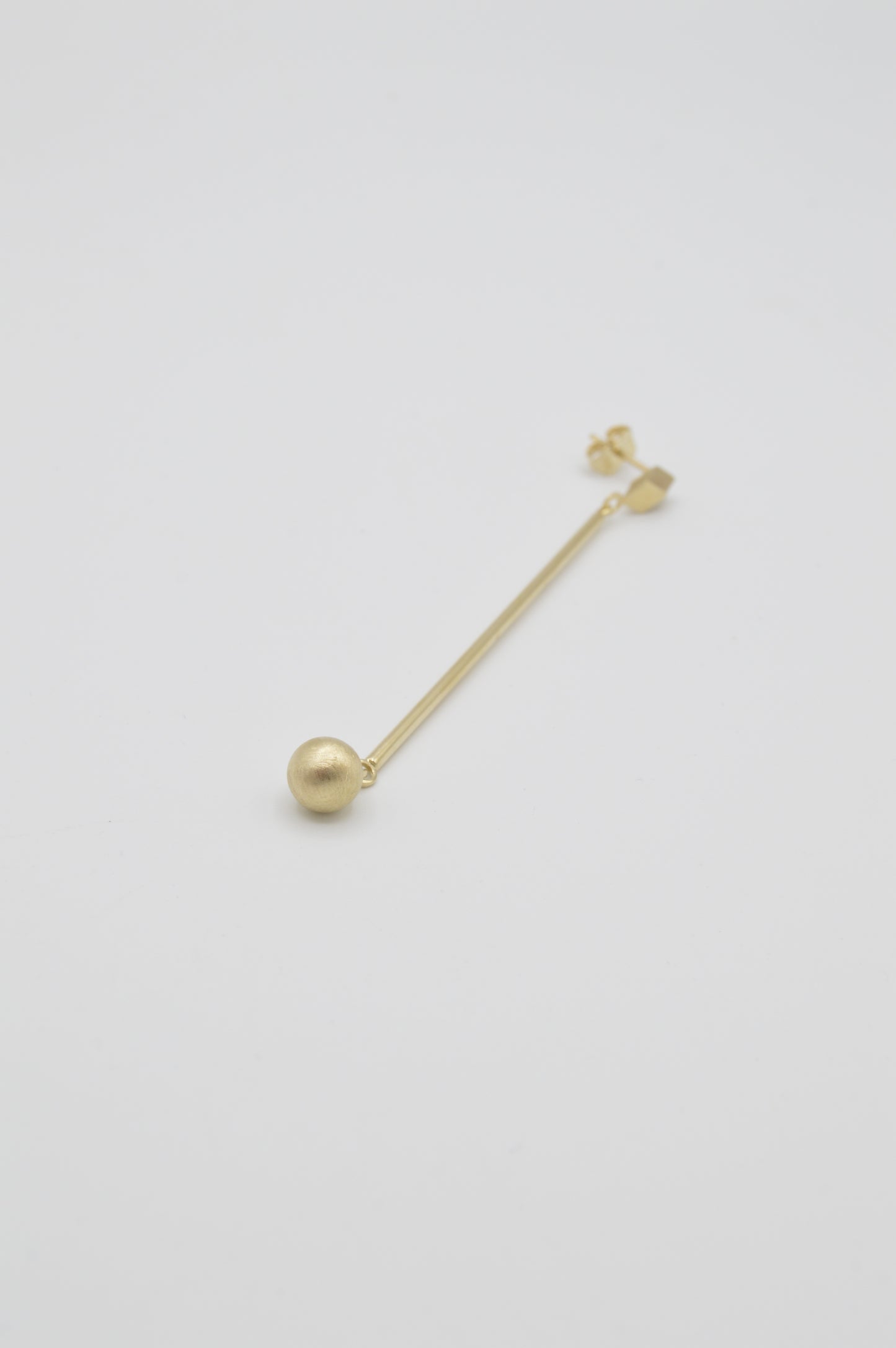Brushed Drop Earrings, 14k