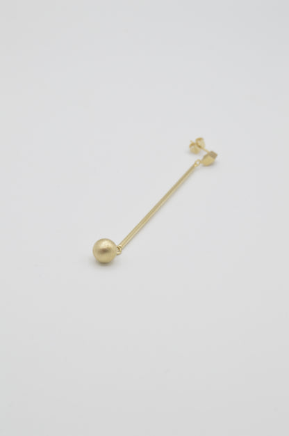 Brushed Drop Earrings, 14k
